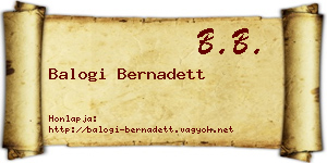 Balogi Bernadett névjegykártya