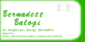 bernadett balogi business card